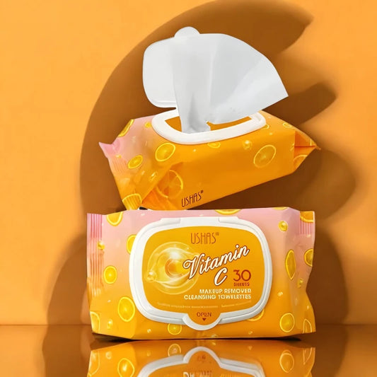 Șervețele demachiante Ushas - Vitamina C 30 buc