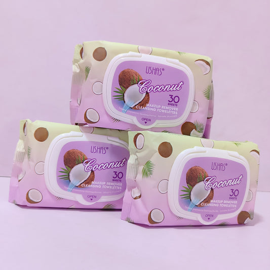Șervețele demachiante Ushas - Coconut 30 buc