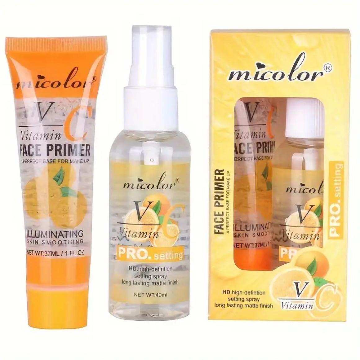 Set Primer și Spray de Fixare cu Vitamina C